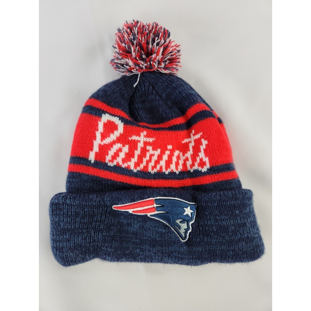 Womens New England‎ Patriots Knit Pom Winter Hat NFL Football Embroidered Patch